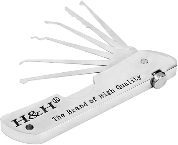 Loboo H&H - Kit de crochetage de serrure, portable, pliant, lot d'outil d'entrainement pour serrurier