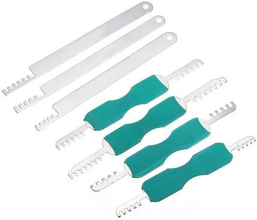 Lot de 7 outils de crochetage en acier inoxydable pour serrurier de maison et serrures de meubles