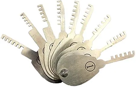 TPM Go Lot de 9 peignes pliants pour crochetage de serrure de porte Outil de serrurier